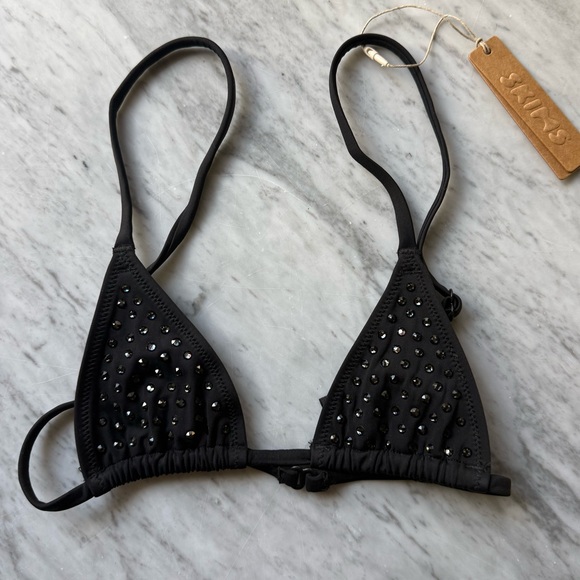 SKIMS RARE! Swarovski Diamond Encrusted Triangle Bralette - Picture 3 of 6